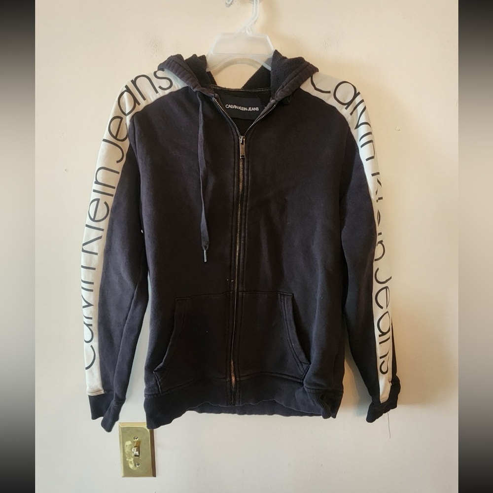 Calvin Klein full zip hoodie jacket black and white size womens small